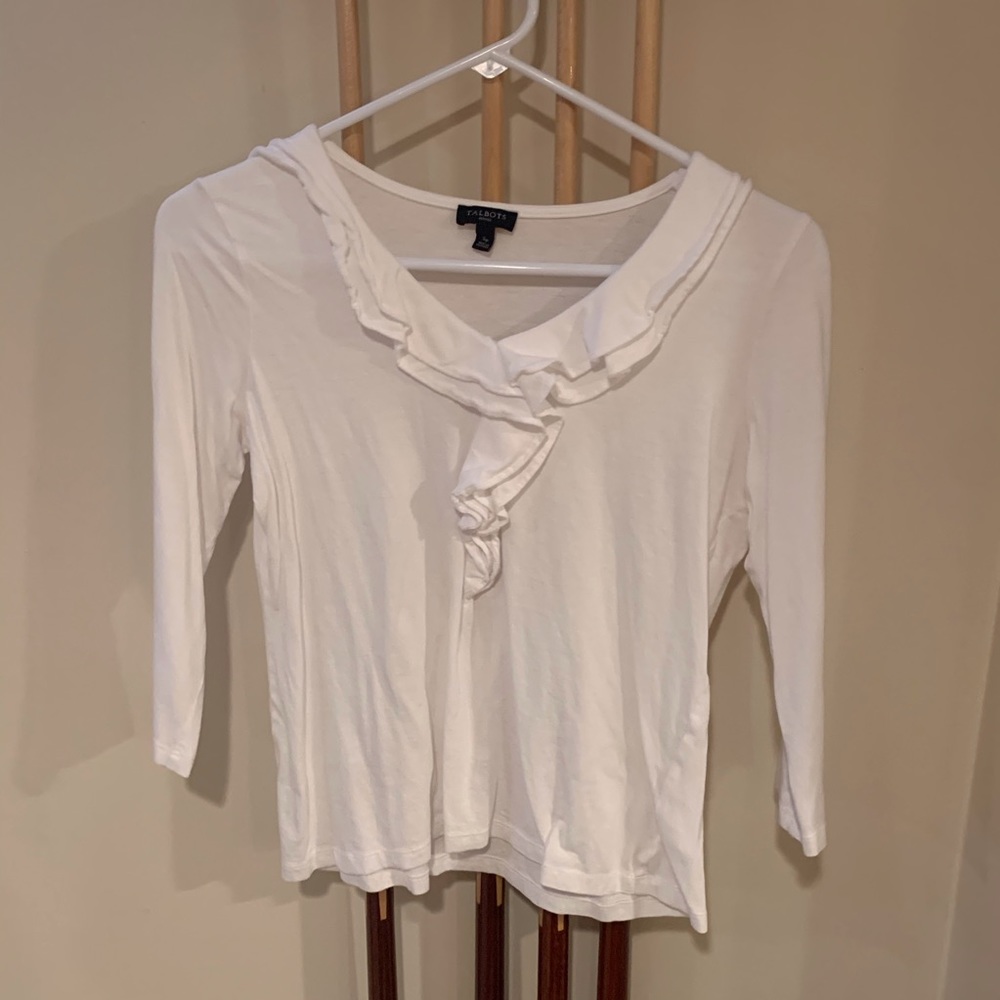White ruffle top